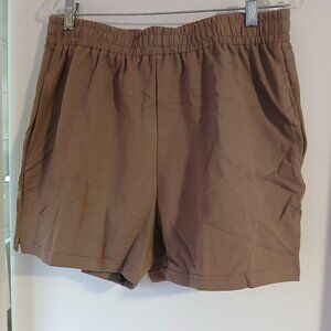 Women's Sweat Shorts  Drawstring Elastic Waist SZ XL Tan